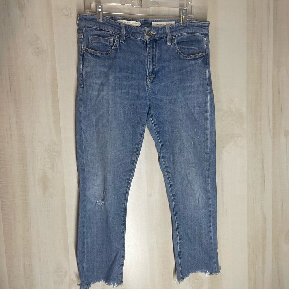 Pilcro and the Letterpress slim boyfriend distressed jeans, size 30